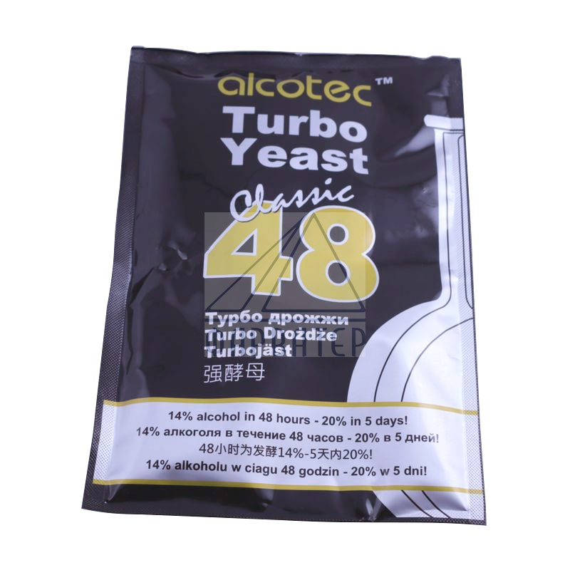 Турбо дрожжи для самогона с 48. Alcotec Turbo yeast Classic 48. Дрожжи Alcotec 48 Turbo. Дрожжи Turbo yeast 48. Турбо дрожжи Alcotec 48, 130гр.