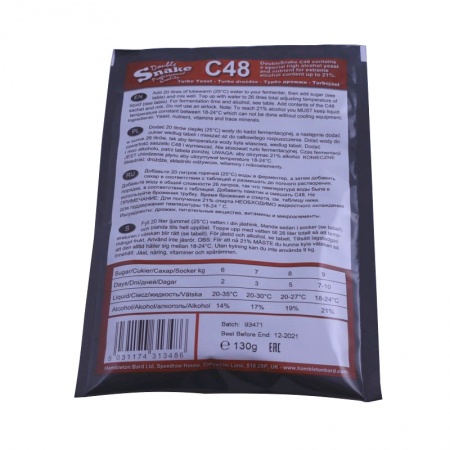 Турбо дрожжи Double Snake Turbo Yeast C 48 Turbo (40 шт. в кор)